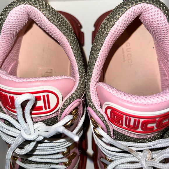 GUCCI X SEGA Calfskin Flashtrek Military Oatmeal Carmine Rose Ardesia USED! - Picture 4 of 13